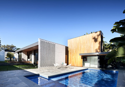 帶游泳池的美麗庭院:澳大利亞現代別墅設計